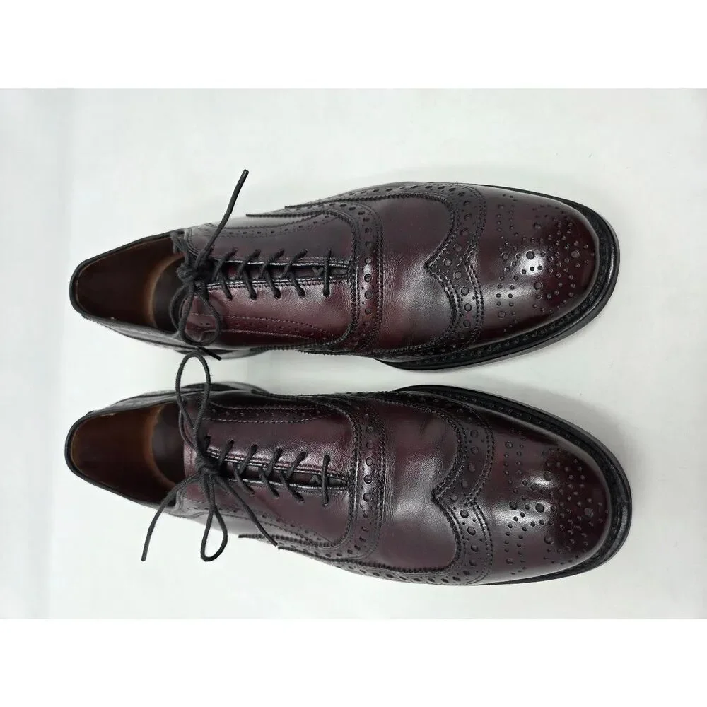 ALLEN EDMONDS MCALLISTER WINGTIP BROGUE MEDALLION TOE CORDOVAN OXFORD MENS 9.5 D